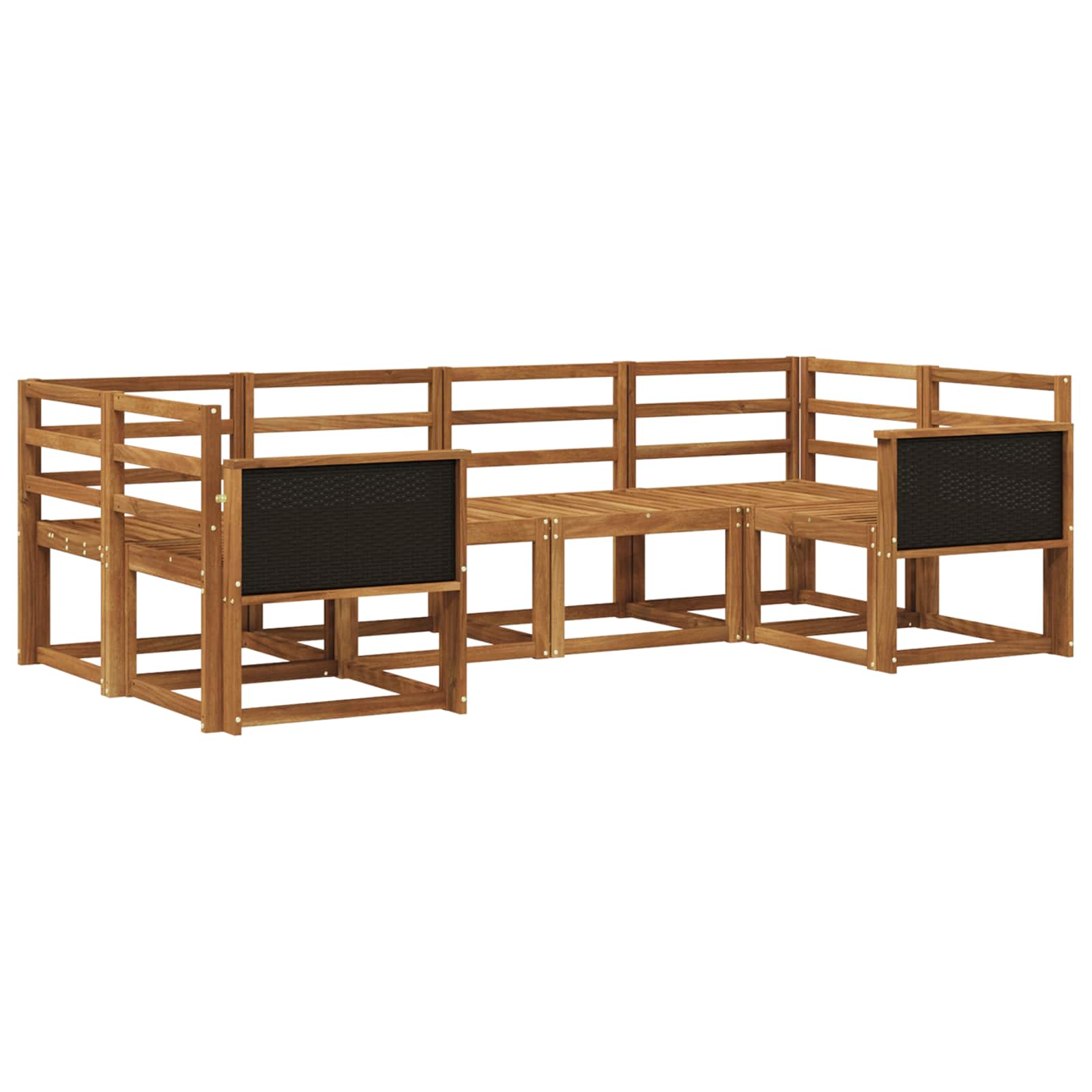 vidaXL Bankstel met kussen 6 pcs Natuurlijk en Crème