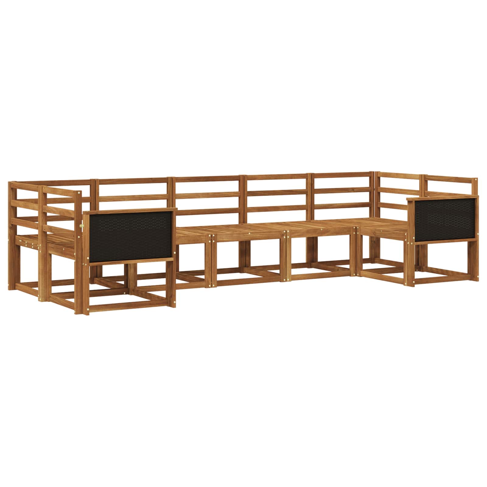 vidaXL Bankstel met kussen 7 pcs Natuurlijk en Crème
