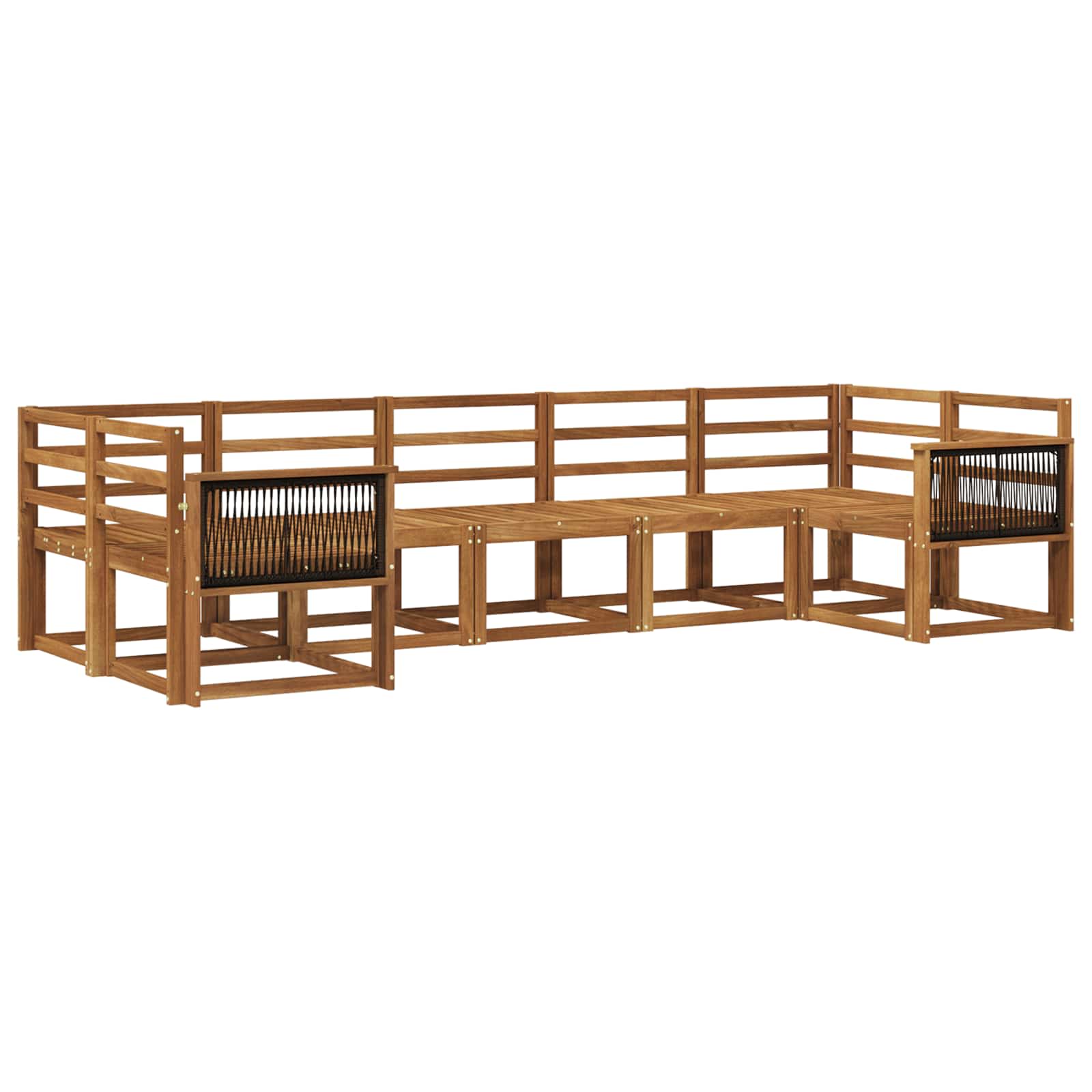 vidaXL Bankstel met kussen 7 pcs Natuurlijk en Crème