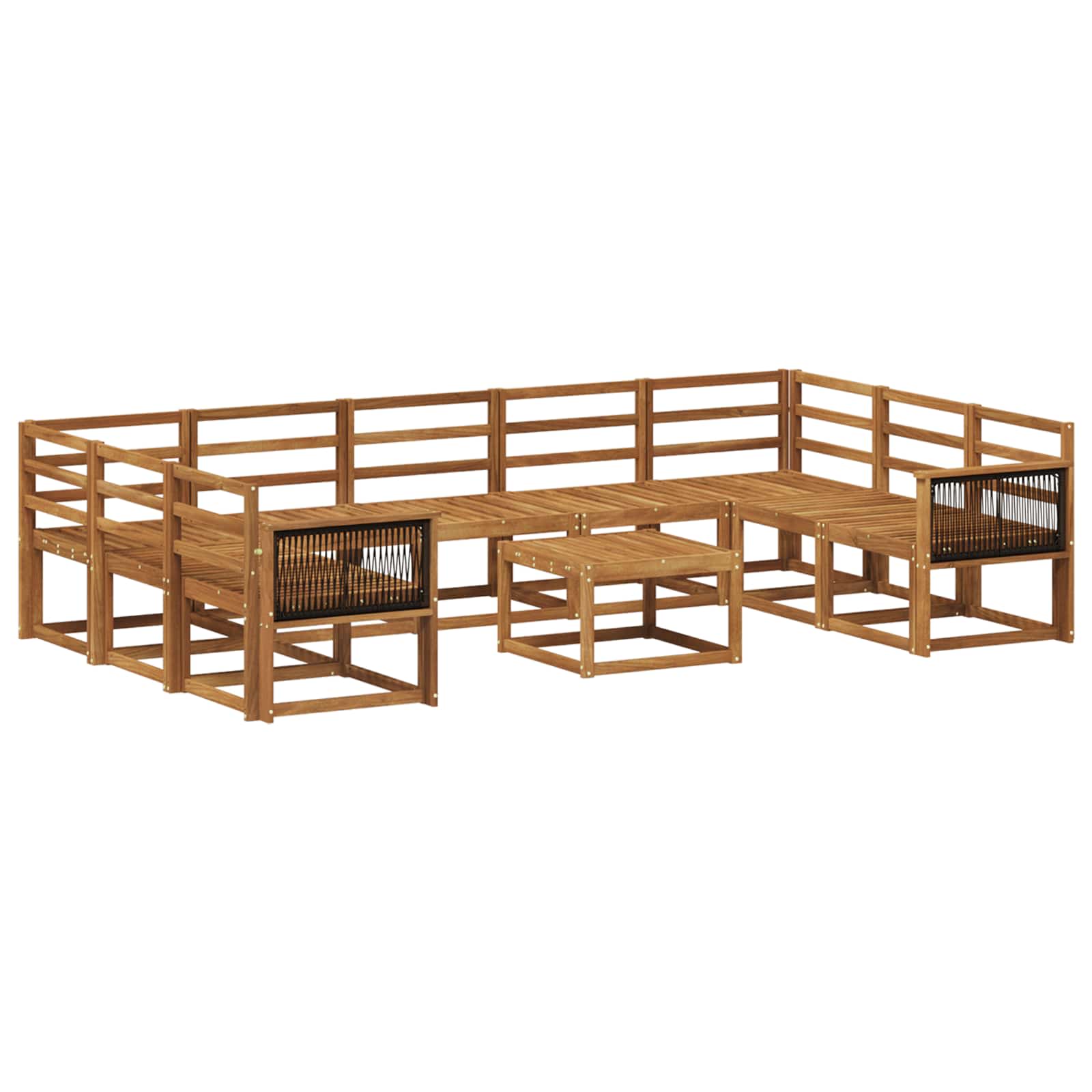 vidaXL Bankstel met kussen 10 pcs Natuurlijk en Crème