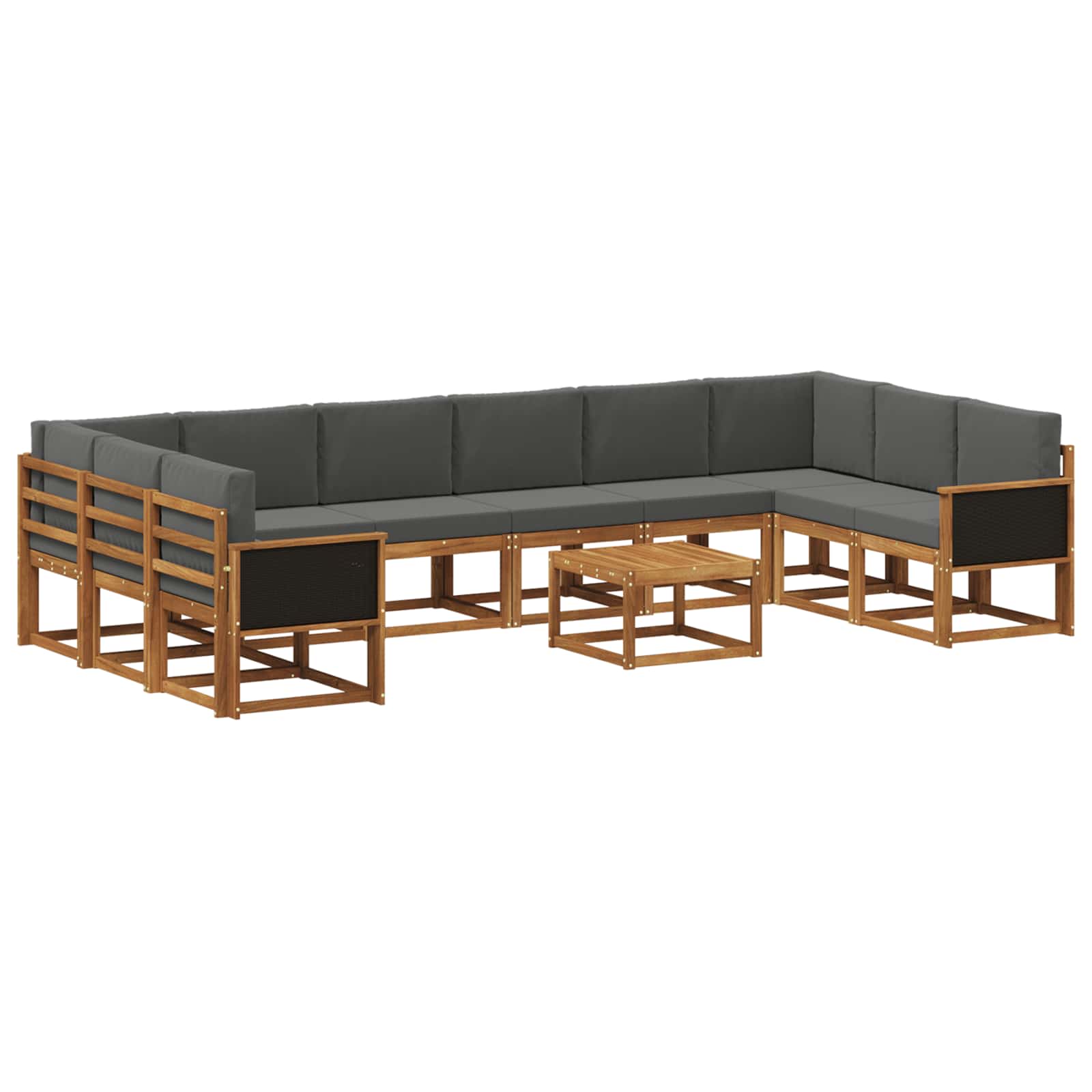 vidaXL Bankstel met kussen 11 pcs Natuurlijk en Crème