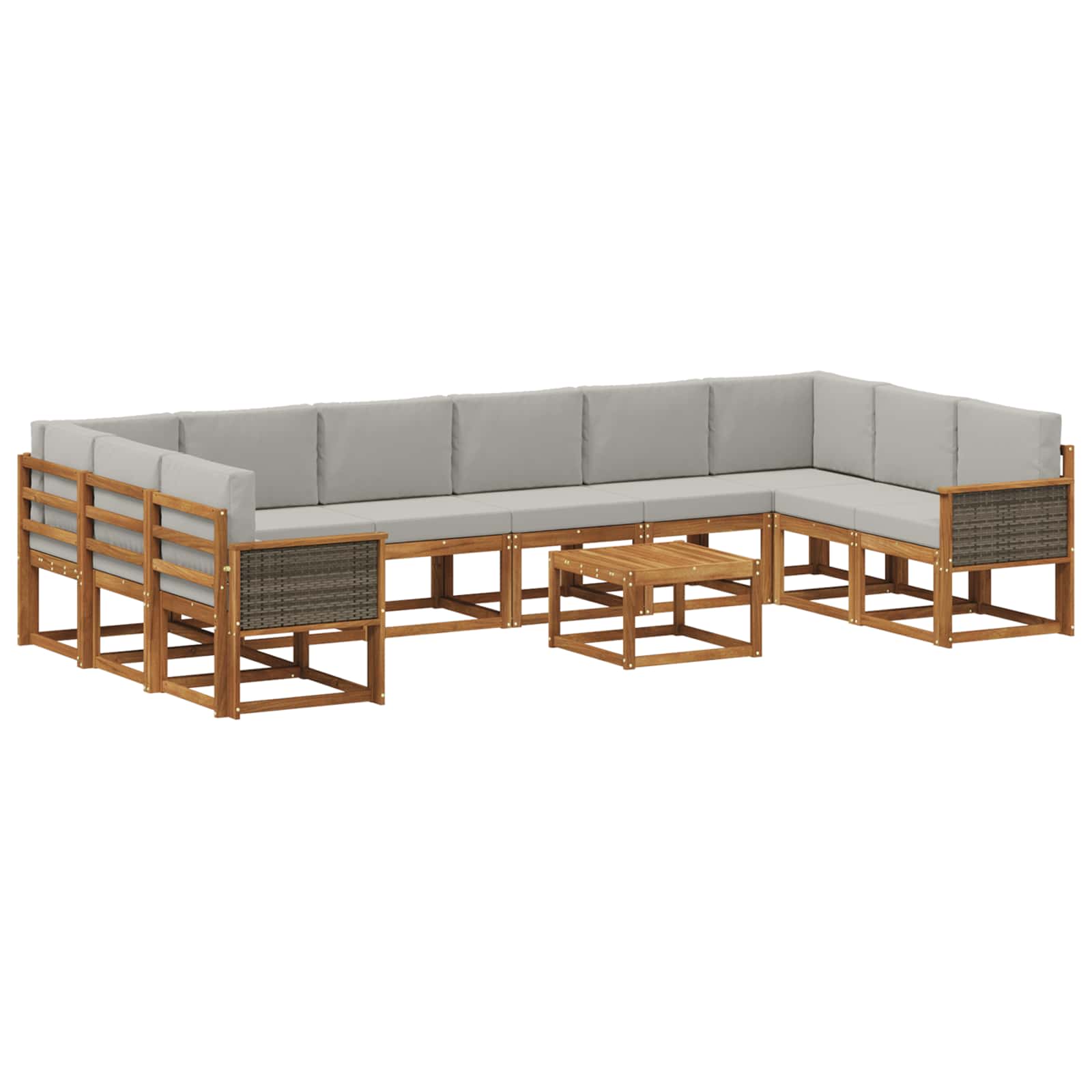 vidaXL Bankstel met kussen 11 pcs Natuurlijk en Crème