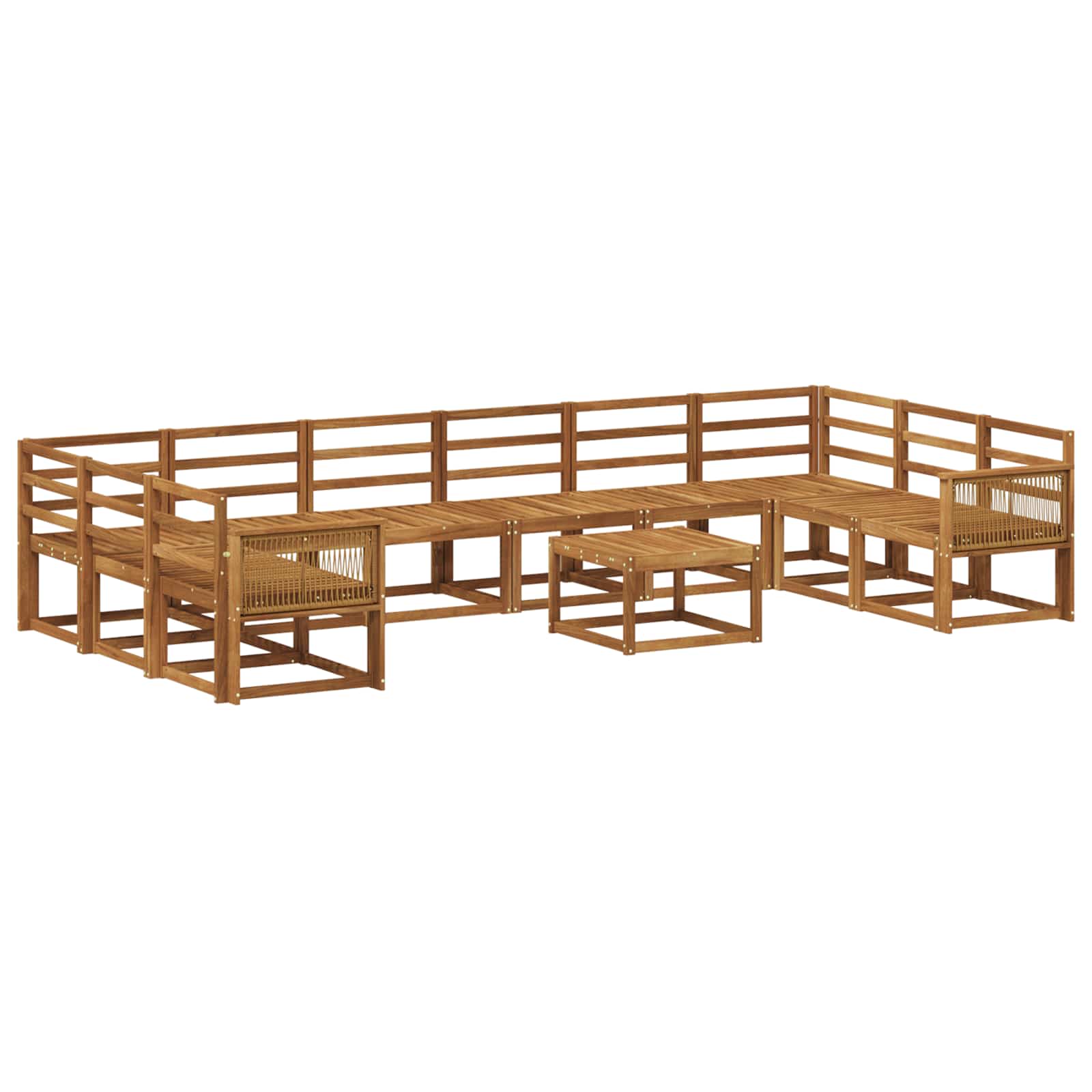 vidaXL Bankstel met kussen 11 pcs Natuurlijk en Crème