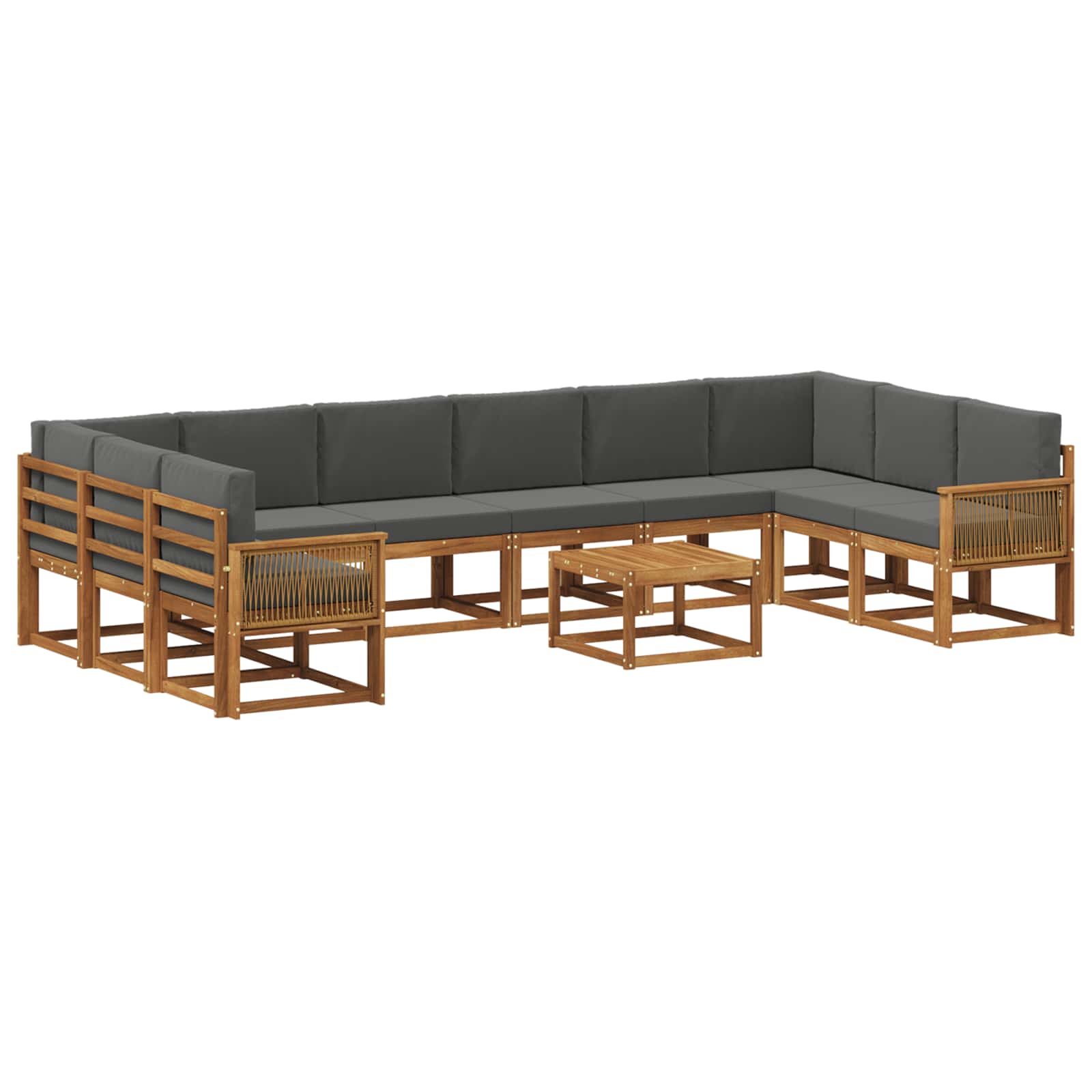 vidaXL Bankstel met kussen 11 pcs Natuurlijk en Crème
