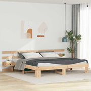 vidaXL Bedframe met lade Bruin 200 x 200 cm Massief grenenhout