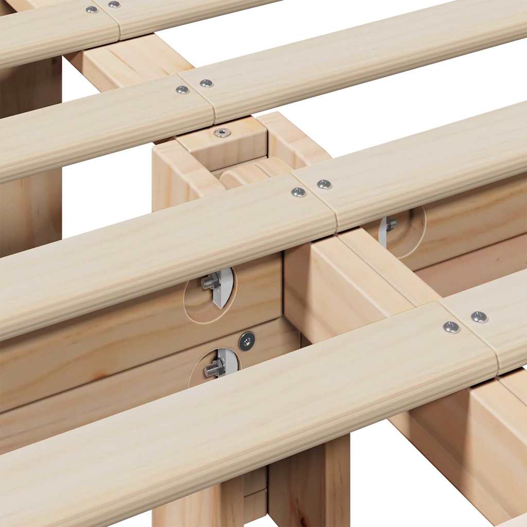 vidaXL Bedframe met opslag Bruin 200 x 200 cm Grenenhout