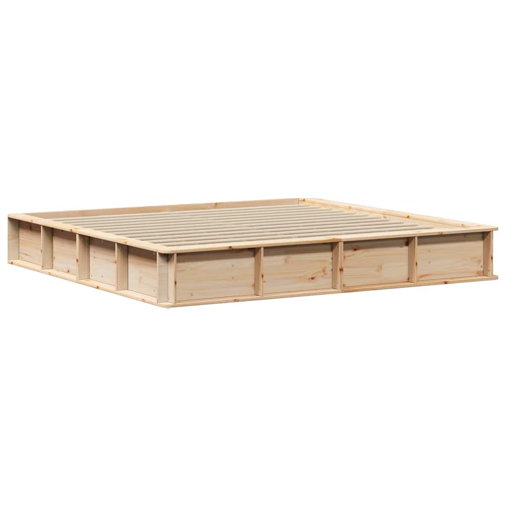 vidaXL Bedframe met opslag Bruin 200 x 200 cm Grenenhout