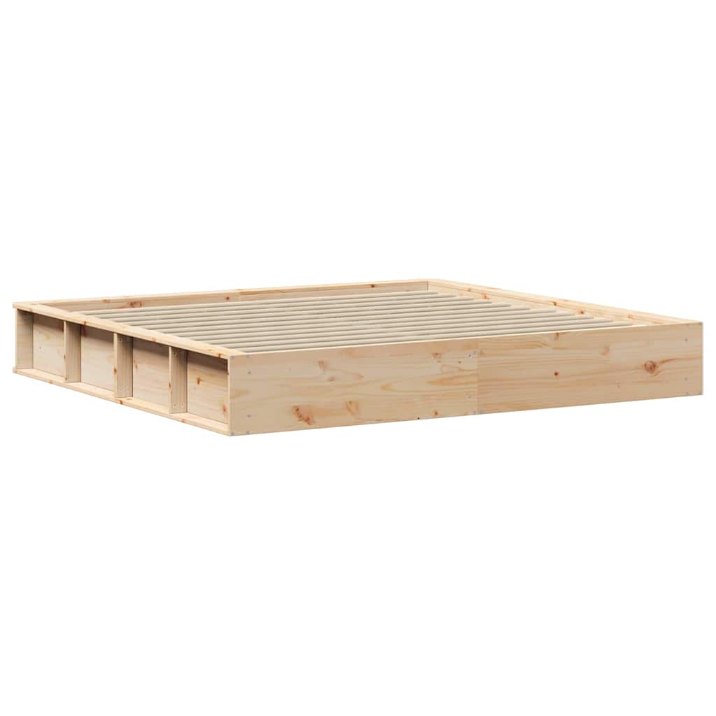 vidaXL Bedframe met opslag Bruin 200 x 200 cm Grenenhout