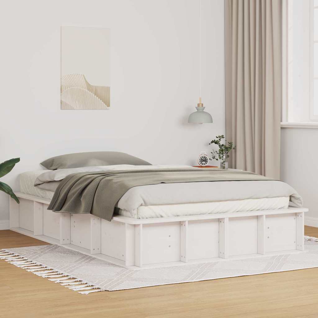 vidaXL Bedframe met opslag Bruin 200 x 200 cm Grenenhout