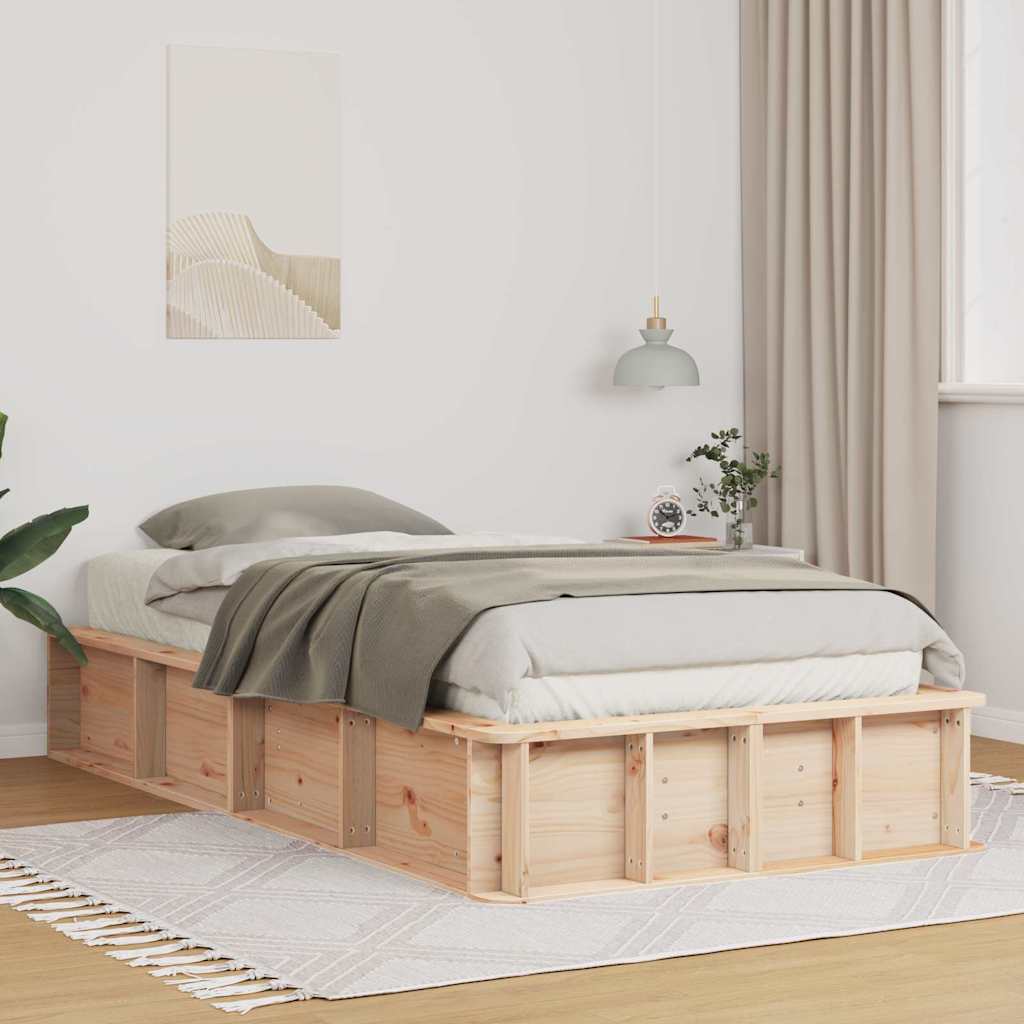 vidaXL Bedframe met opslag Bruin 200 x 200 cm Grenenhout