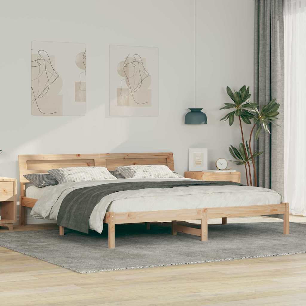 vidaXL Bedframe met LED -striplichten Bruin 200 x 200 cm
