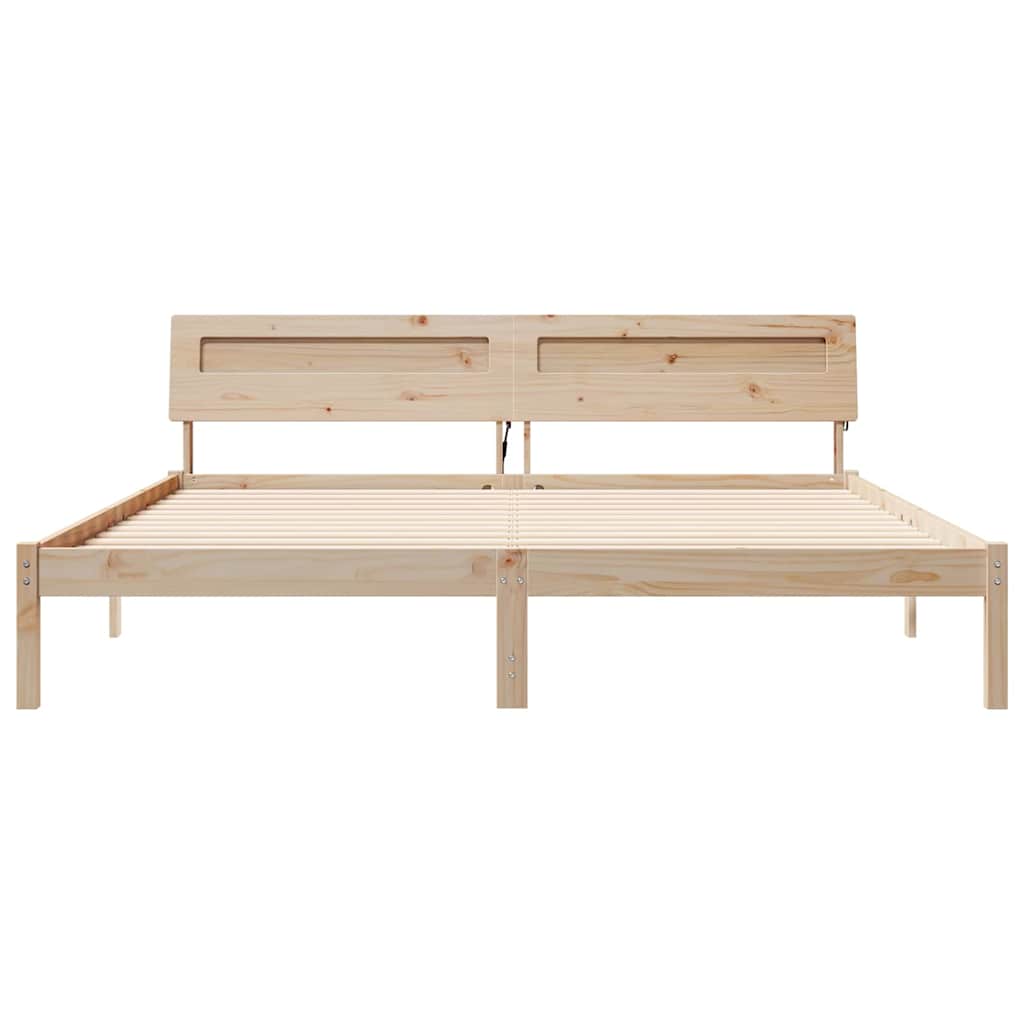 vidaXL Bedframe met LED -striplichten Bruin 200 x 200 cm