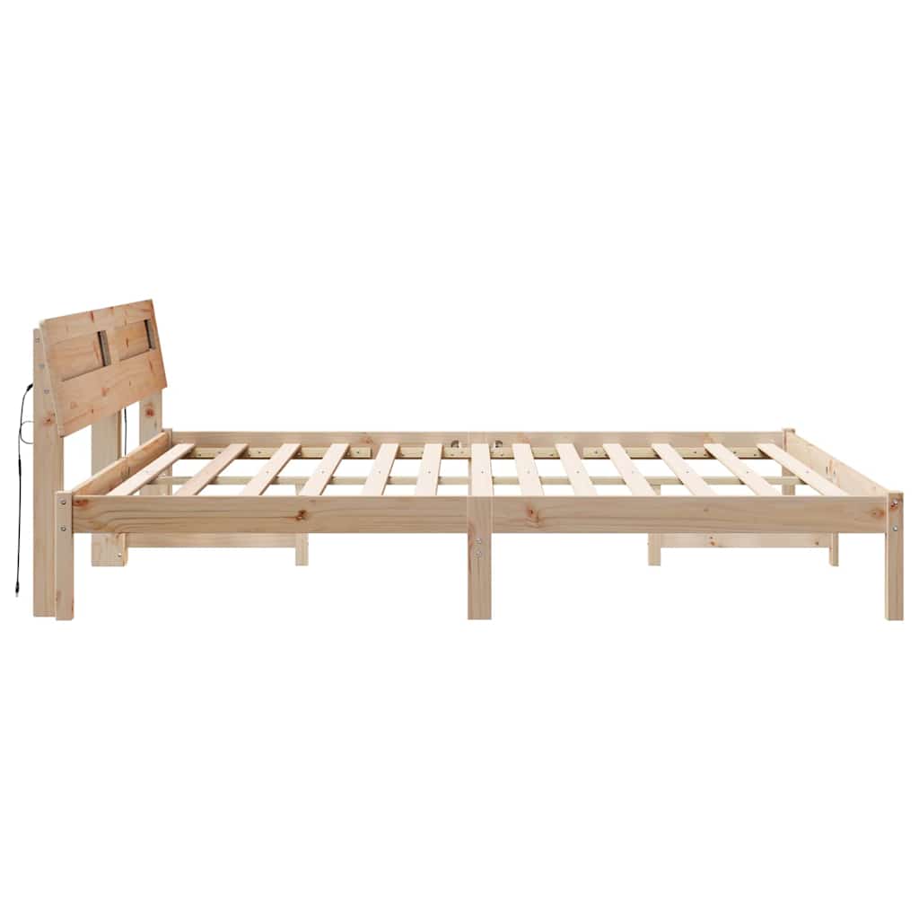 vidaXL Bedframe met LED -striplichten Bruin 200 x 200 cm