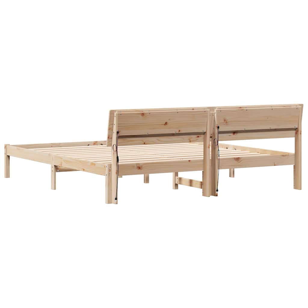 vidaXL Bedframe met LED -striplichten Bruin 200 x 200 cm