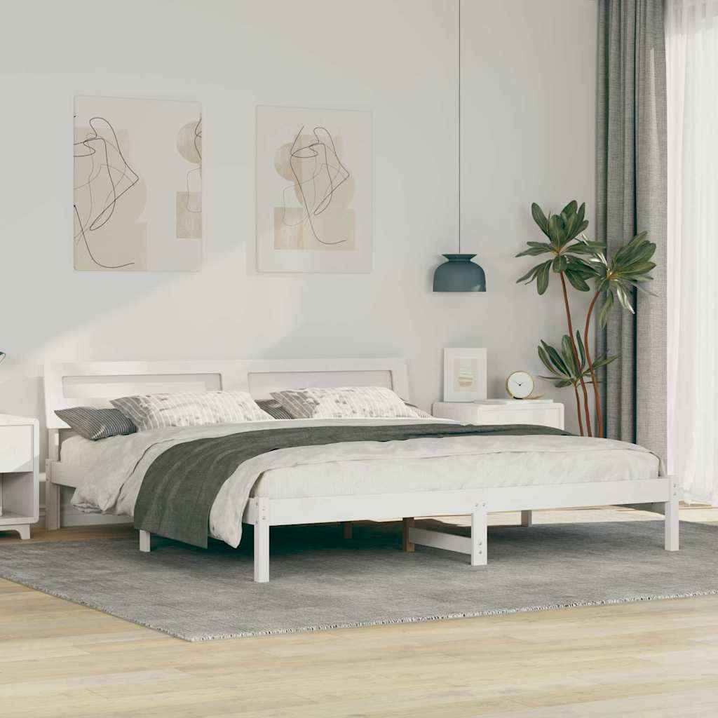 vidaXL Bedframe met LED -striplichten Bruin 200 x 200 cm