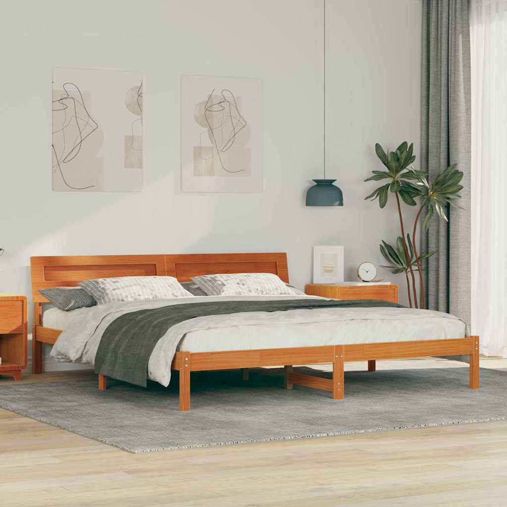 vidaXL Bedframe met LED -striplichten Bruin 200 x 200 cm