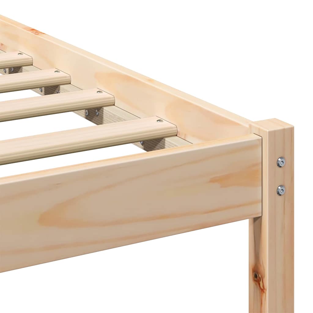 vidaXL Bedframe met hoofdeinde Bruin 200 x 200 cm Massief grenenhout