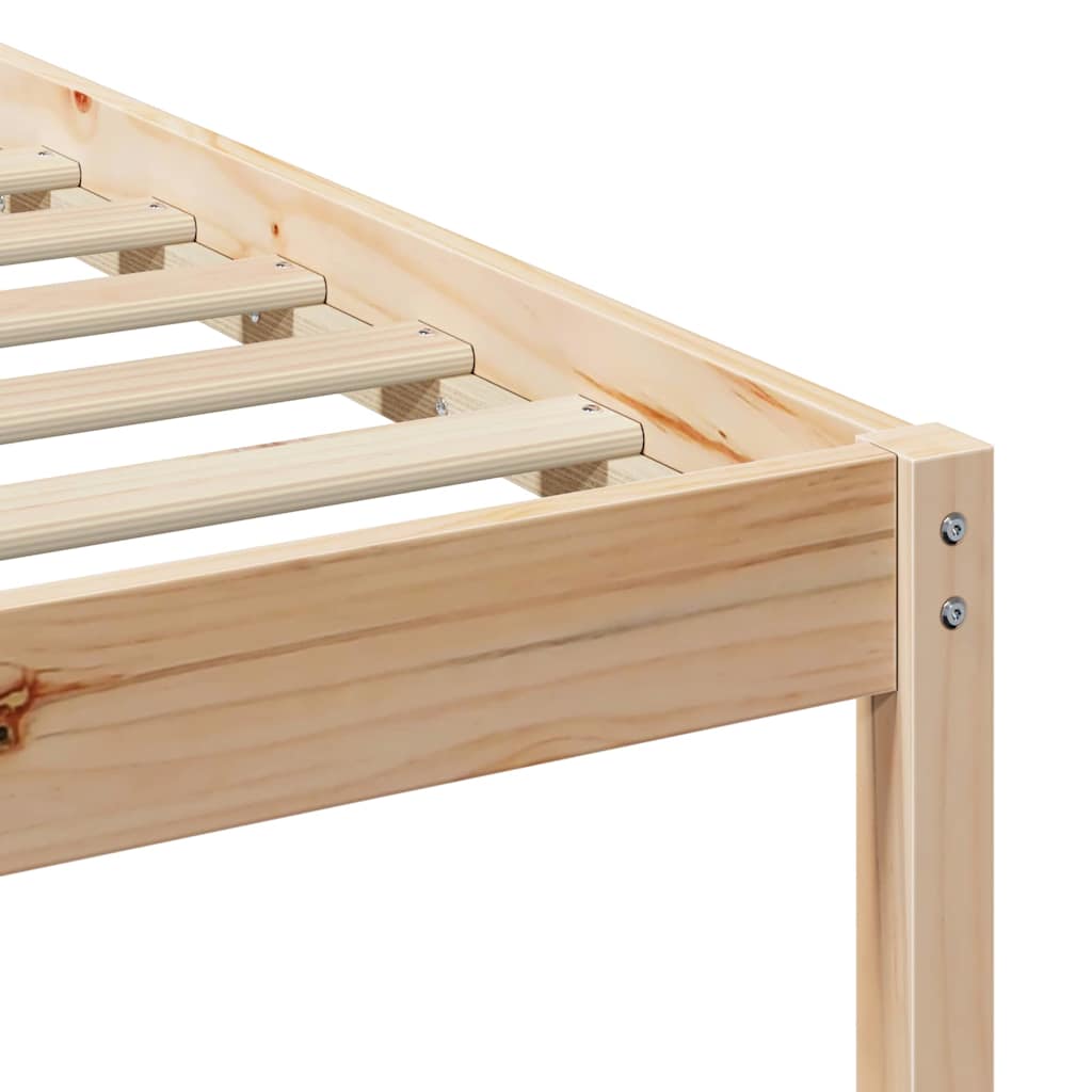 vidaXL Bedframe met hoofdeinde Bruin 200 x 200 cm Massief grenenhout