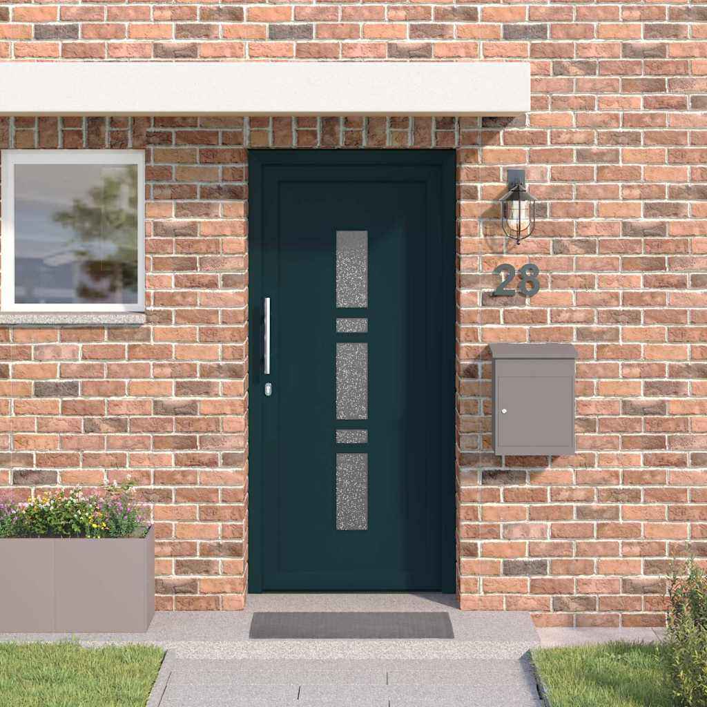 vidaXL Voordeur Antraciet PVC