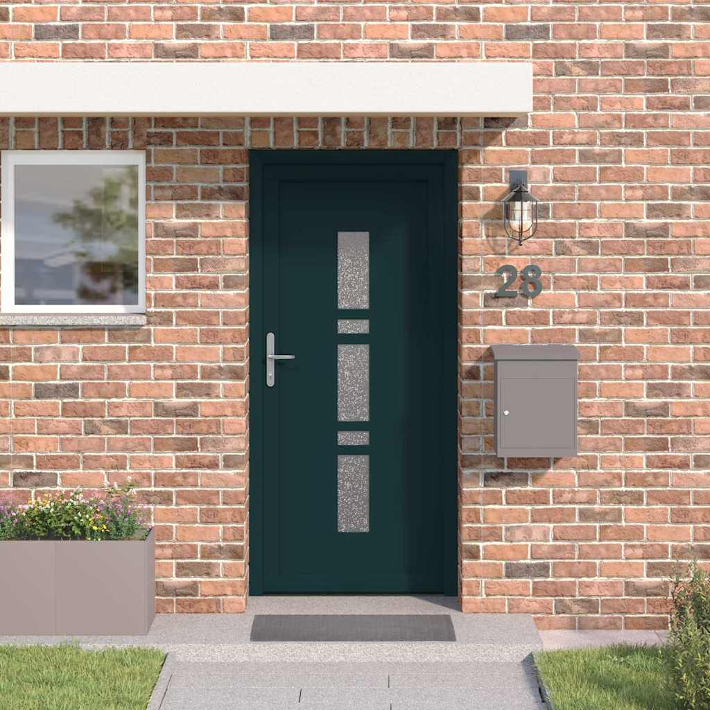vidaXL Voordeur Antraciet PVC
