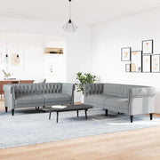 Bankstel 2 pcs Lichtgrijs Stof