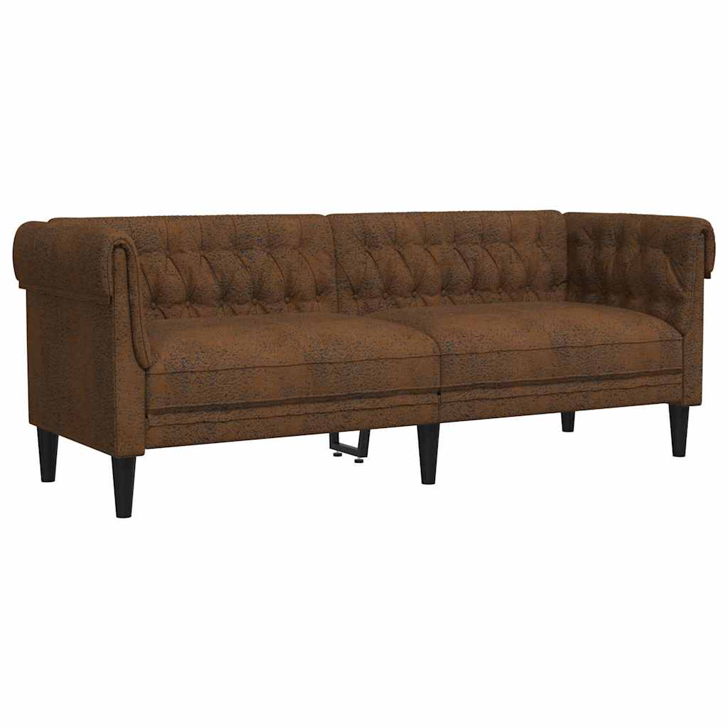 Bankstel 2 pcs Bruin 201.5 x 74.5 x 74.5 cm Stof