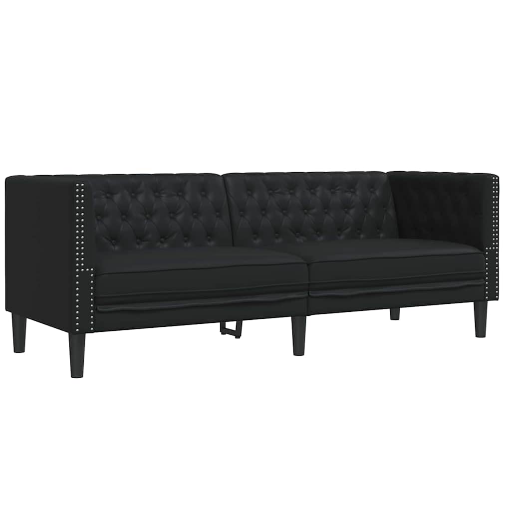 Bankstel 2 pcs Zwart 194 x 74.5 x 70.5 cm Kunstleer
