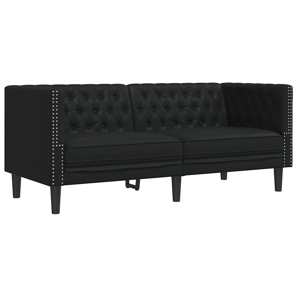 Bankstel 2 pcs Zwart 194 x 74.5 x 70.5 cm Kunstleer