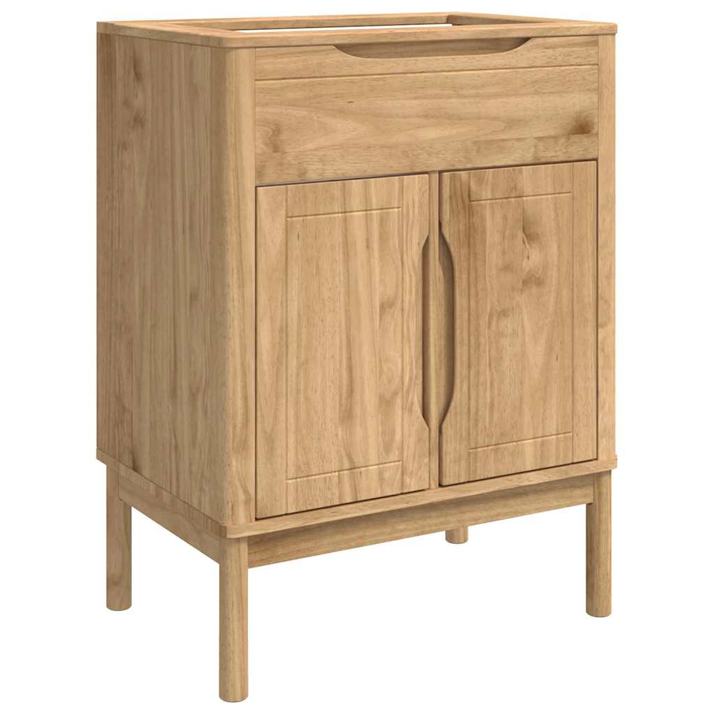 vidaXL Badkamermeubelset met lade 2 pcs Wasbruin Massief grenenhout