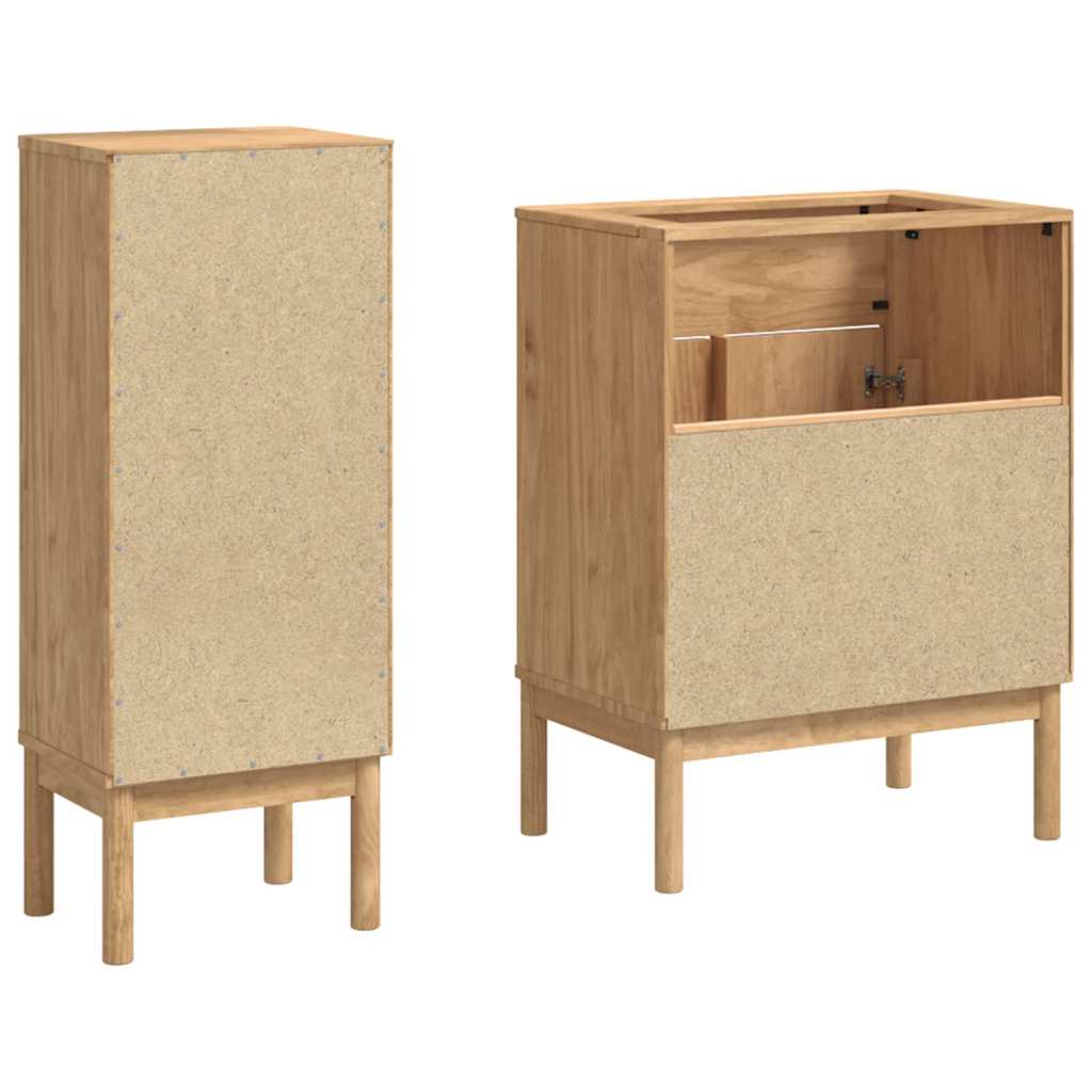 vidaXL Badkamermeubelset met lade 2 pcs Wasbruin Massief grenenhout