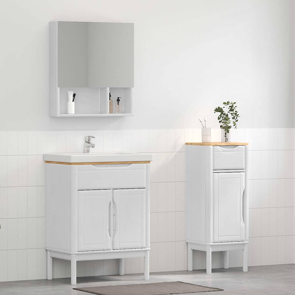 vidaXL Badkamermeubelset met lade 2 pcs Wasbruin Massief grenenhout