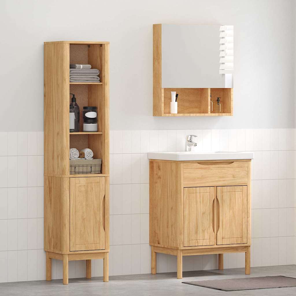 vidaXL Badkamermeubelset met lade 2 pcs Wasbruin Massief grenenhout