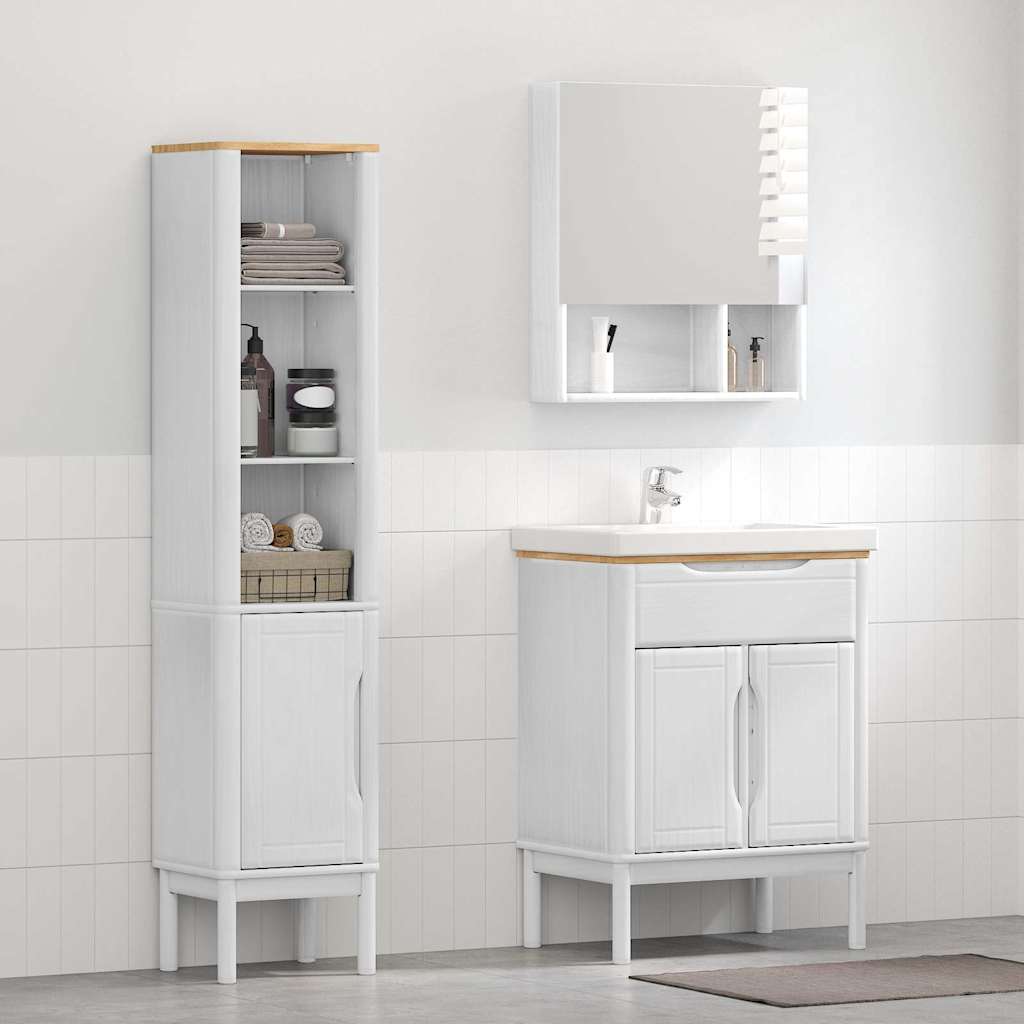 vidaXL Badkamermeubelset met lade 2 pcs Wasbruin Massief grenenhout