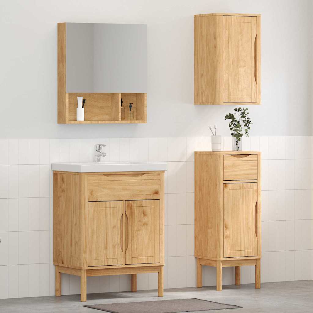 vidaXL Badkamermeubelset met lade 2 pcs Wasbruin Massief grenenhout
