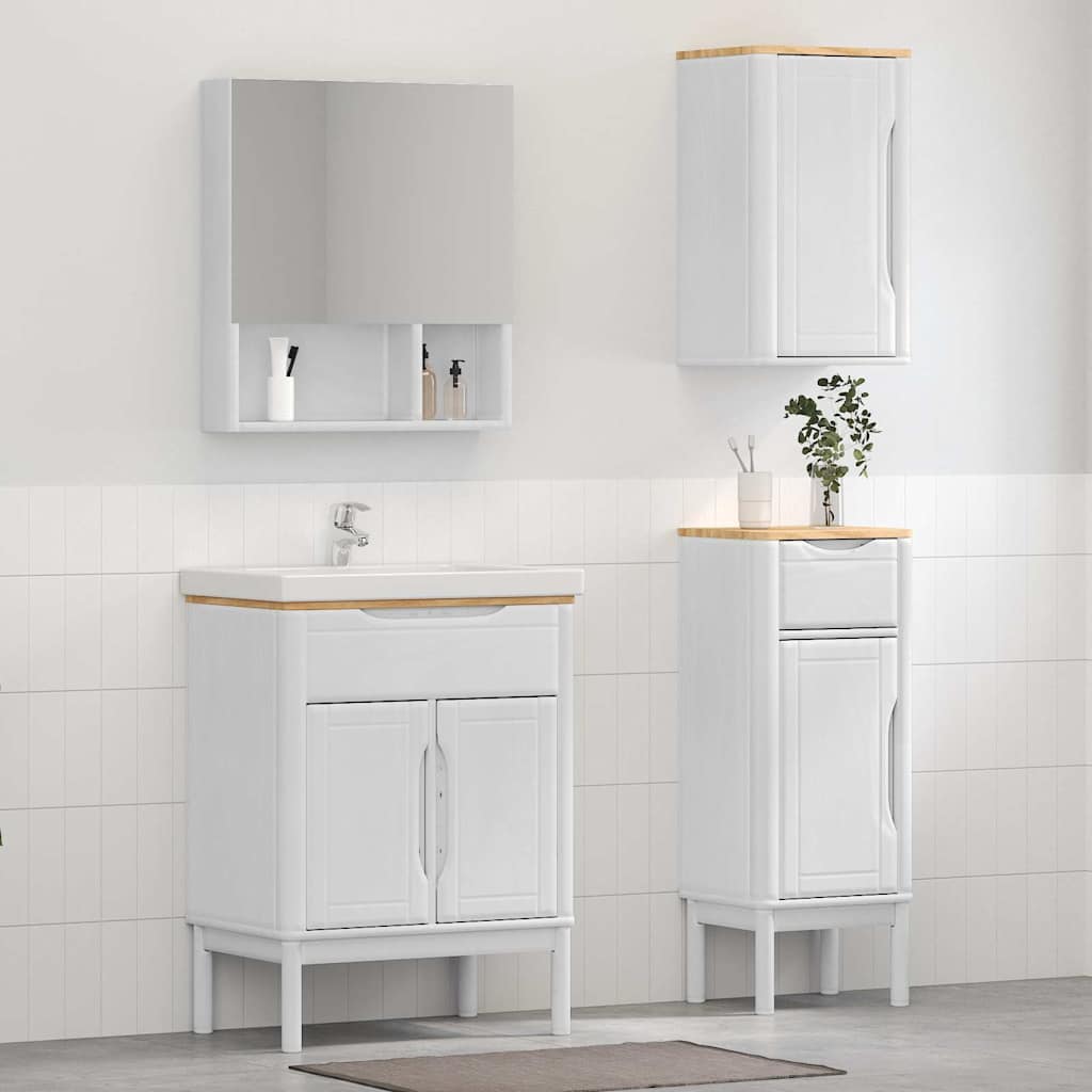 vidaXL Badkamermeubelset met lade 2 pcs Wasbruin Massief grenenhout