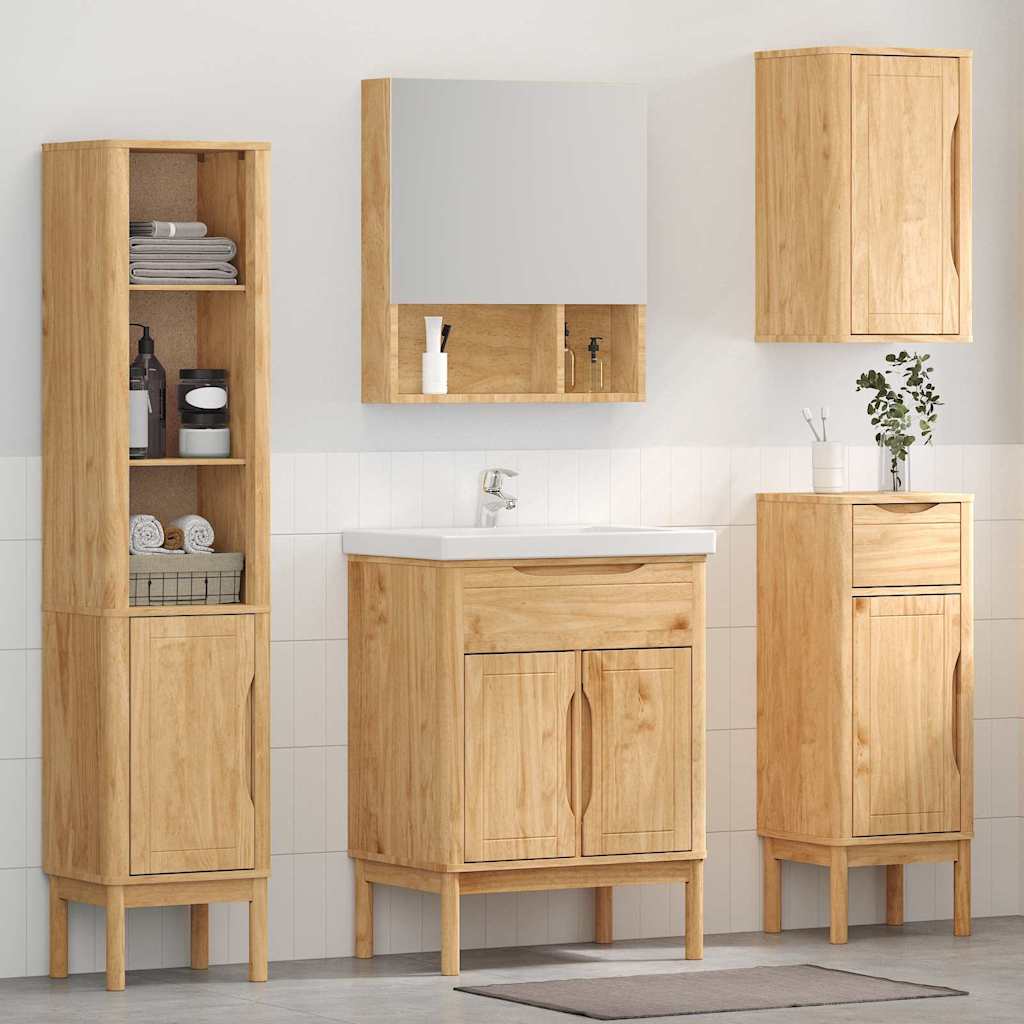 vidaXL Badkamermeubelset met lade 2 pcs Wasbruin Massief grenenhout