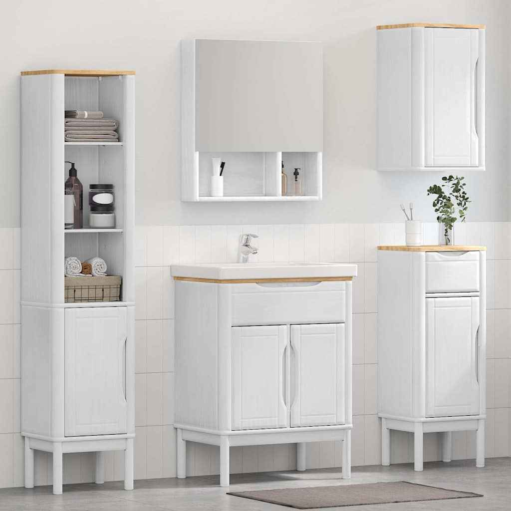 vidaXL Badkamermeubelset met lade 2 pcs Wasbruin Massief grenenhout