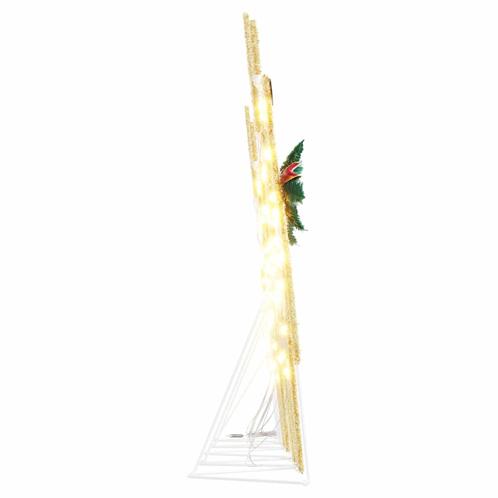 vidaXL LED Rendieren 5 pcs Goud Stof