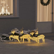 vidaXL LED Rendieren 4 pcs Goud 45 x 19 x 65 cm Stof
