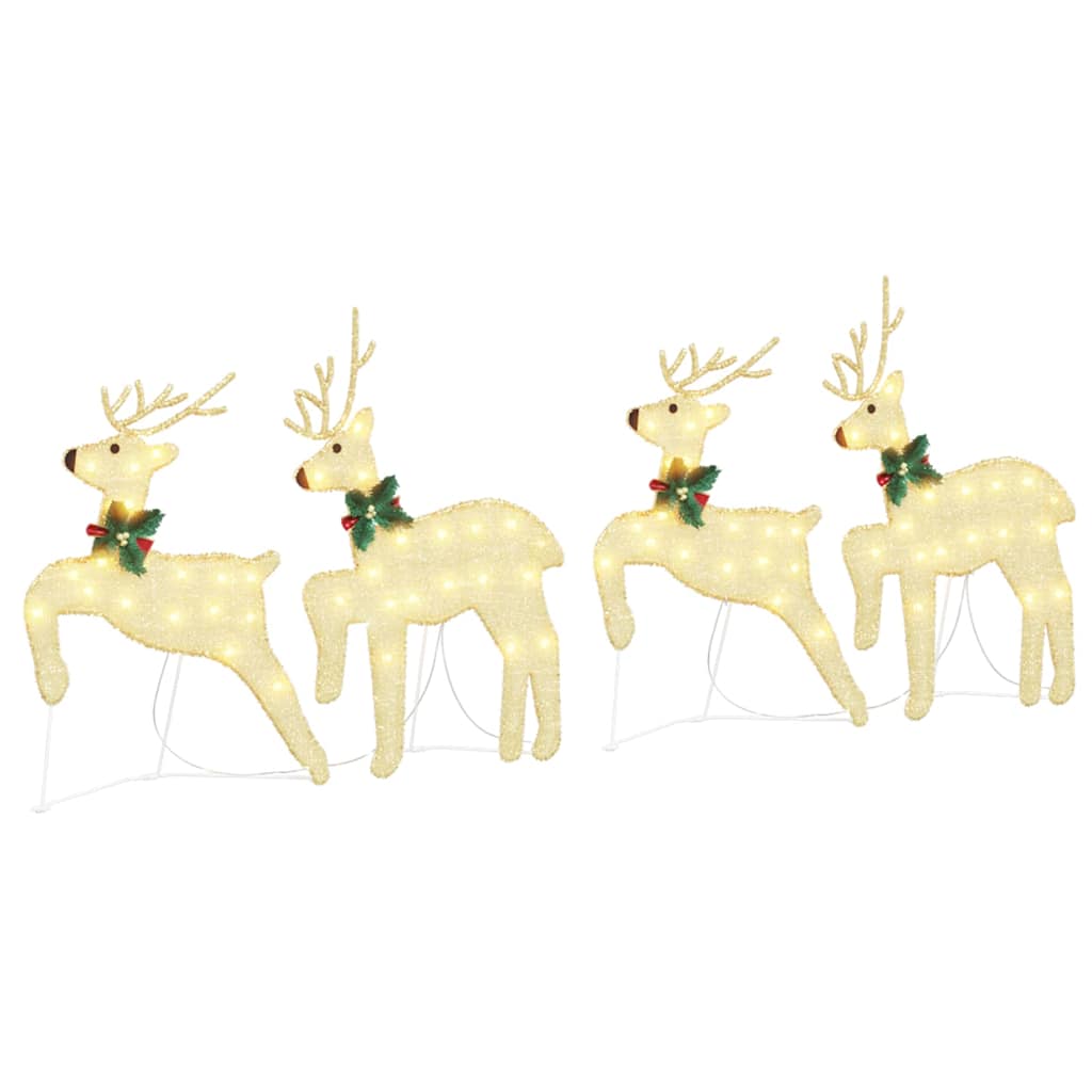 vidaXL LED Rendieren 4 pcs Goud 45 x 19 x 65 cm Stof
