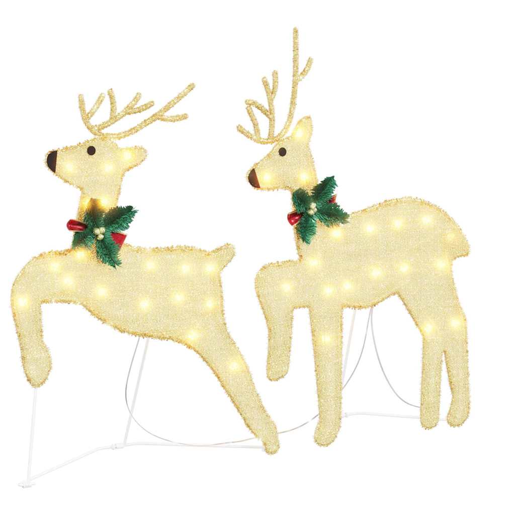 vidaXL LED Rendieren 4 pcs Goud 45 x 19 x 65 cm Stof