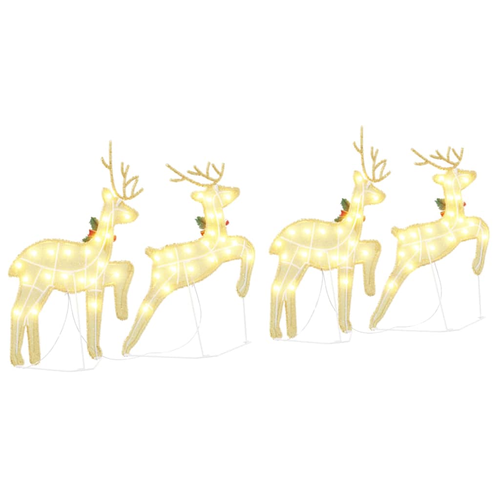 vidaXL LED Rendieren 4 pcs Goud 45 x 19 x 65 cm Stof