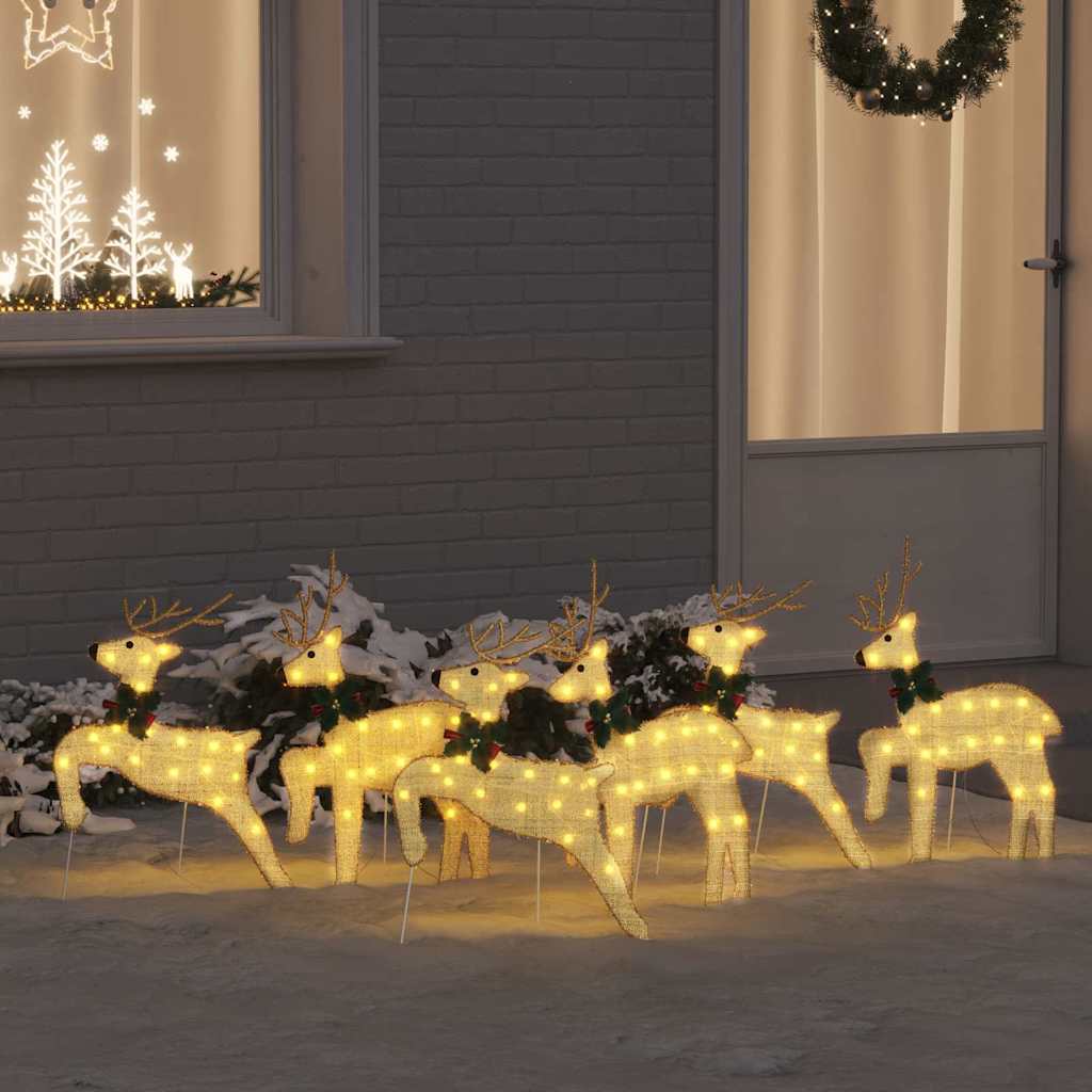 vidaXL LED Rendieren 4 pcs Goud 45 x 19 x 65 cm Stof