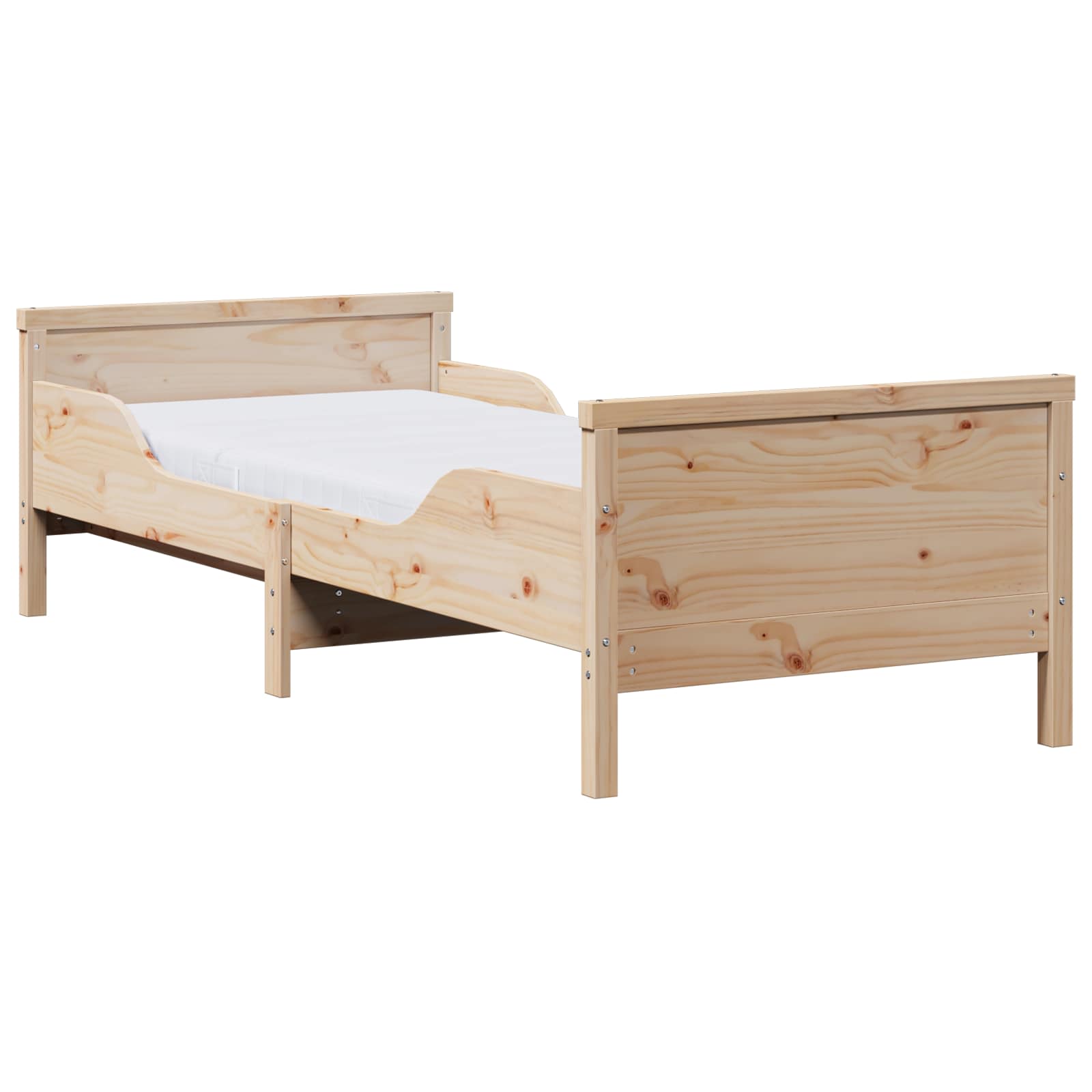 vidaXL Bedframe met matras Bruin 80 x 200 cm Massief grenenhout