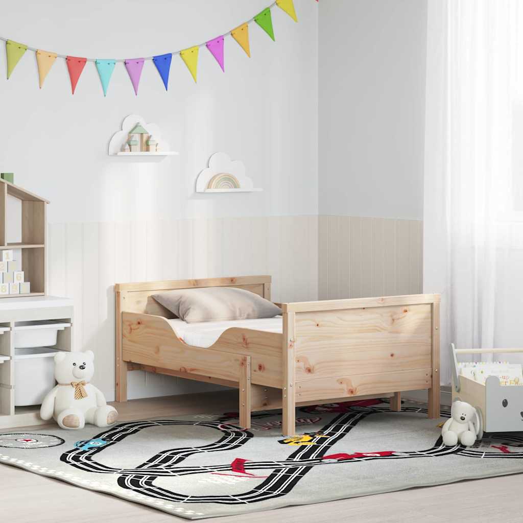 vidaXL Bedframe met matras Bruin 80 x 200 cm Massief grenenhout