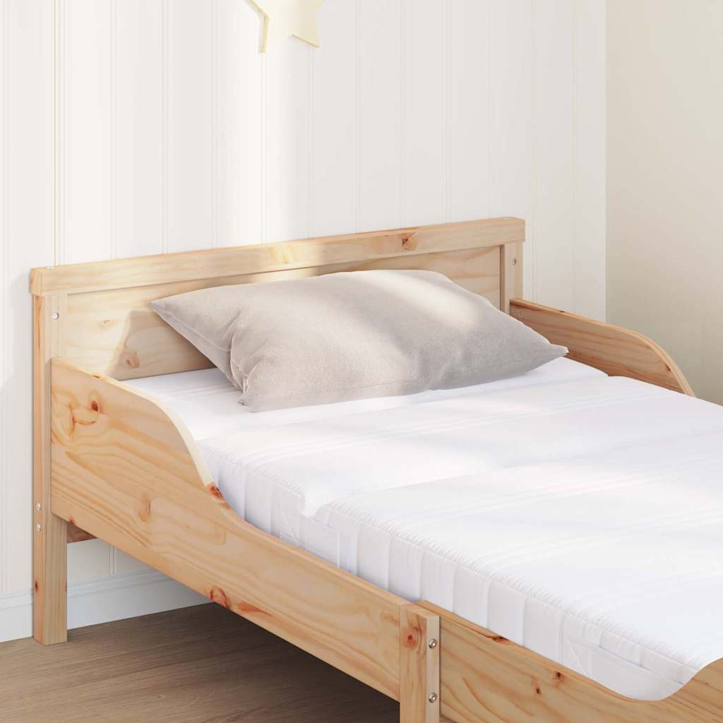 vidaXL Bedframe met matras Bruin 80 x 200 cm Massief grenenhout