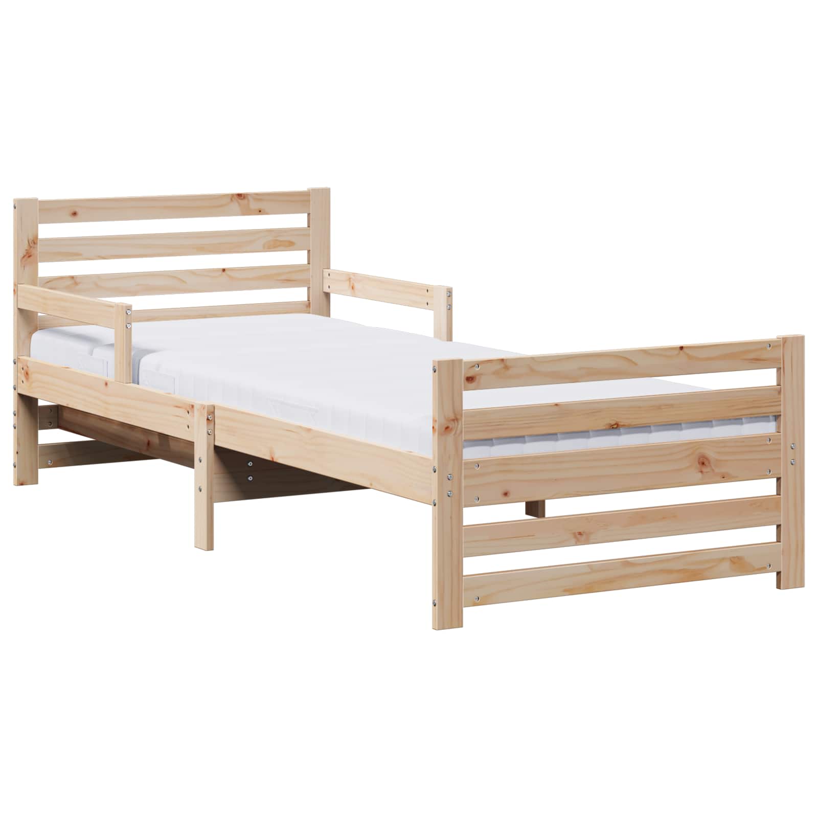 vidaXL Bedframe met matras met hoofdeinde Bruin 80 x 200 cm