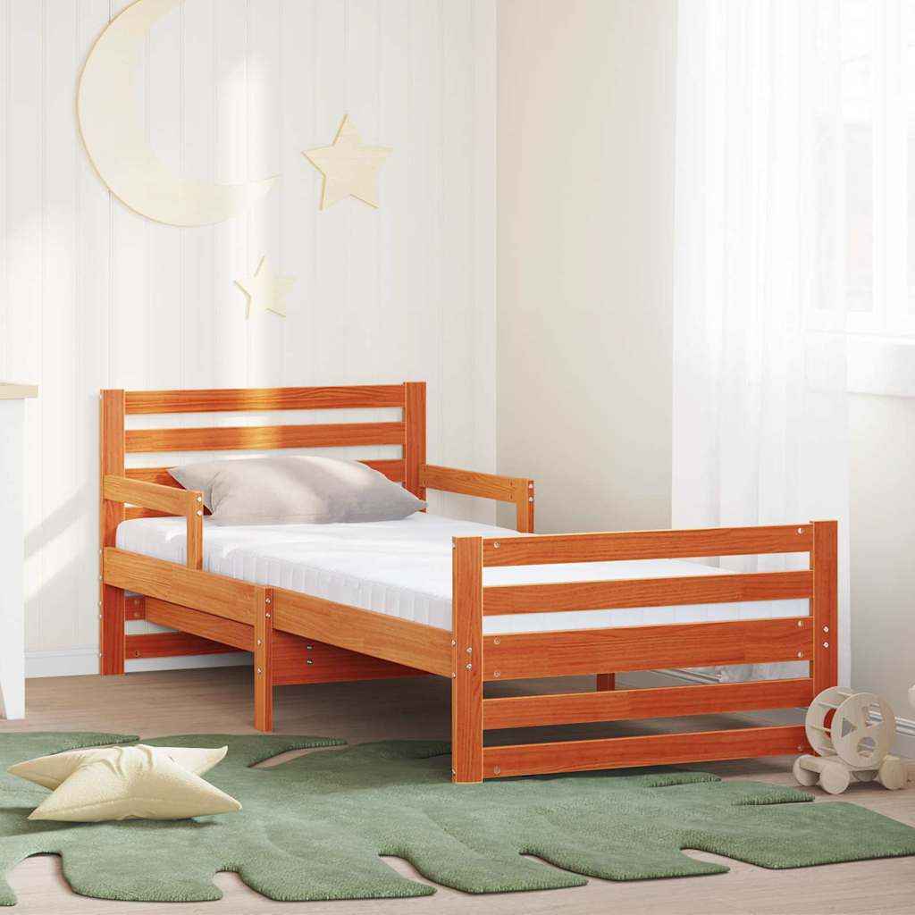 vidaXL Bedframe met matras met hoofdeinde Bruin 80 x 200 cm