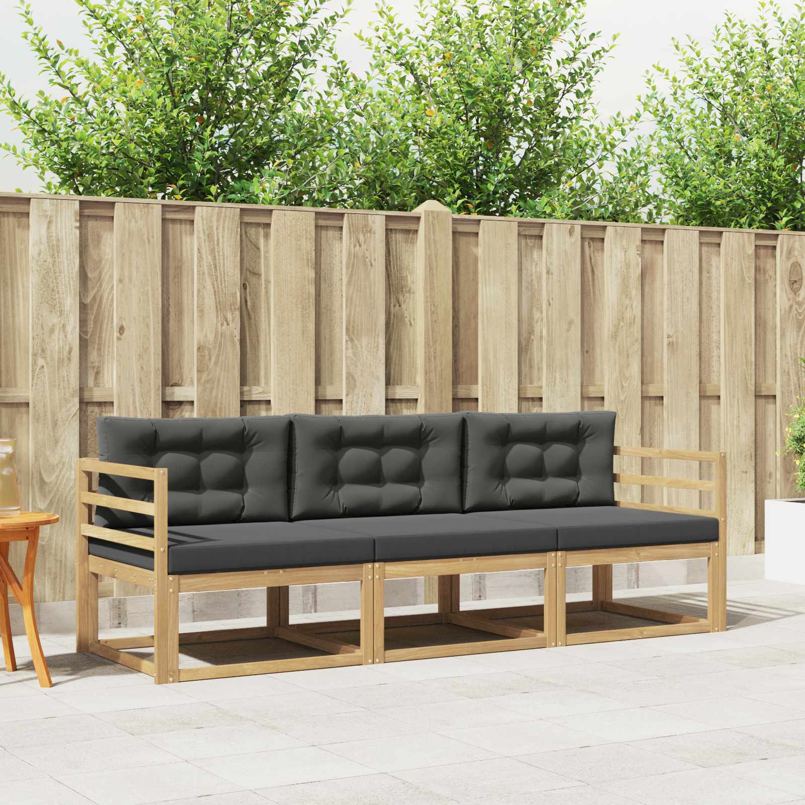 vidaXL Buiten bankenset 3 pcs Naturel Massief Acaciahout