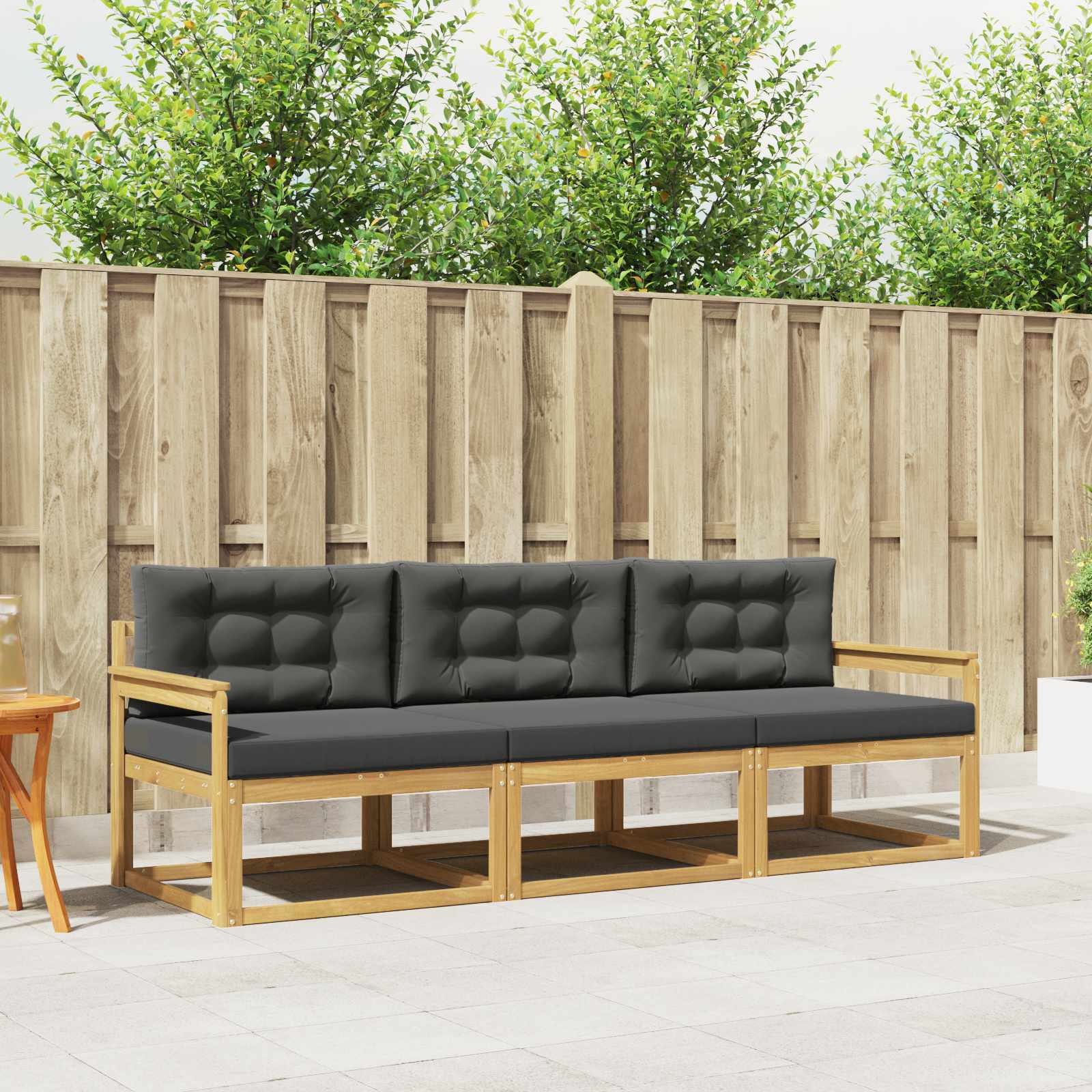 vidaXL Buiten bankenset 3 pcs Naturel Massief Acaciahout